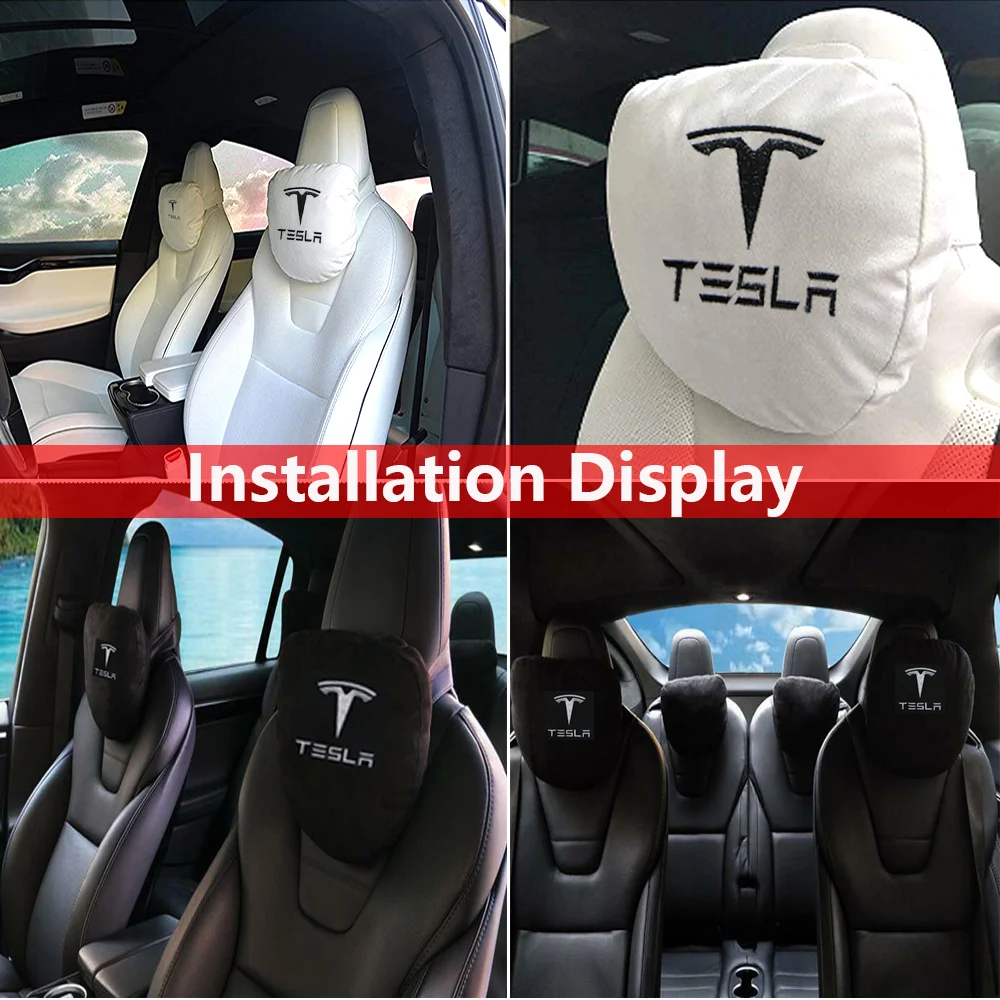 

2021 New Car Seat Headrest Breathable Neck Pillow Head Support Neck Travel Pillow Compatible for Tesla Model S Model X Model 3