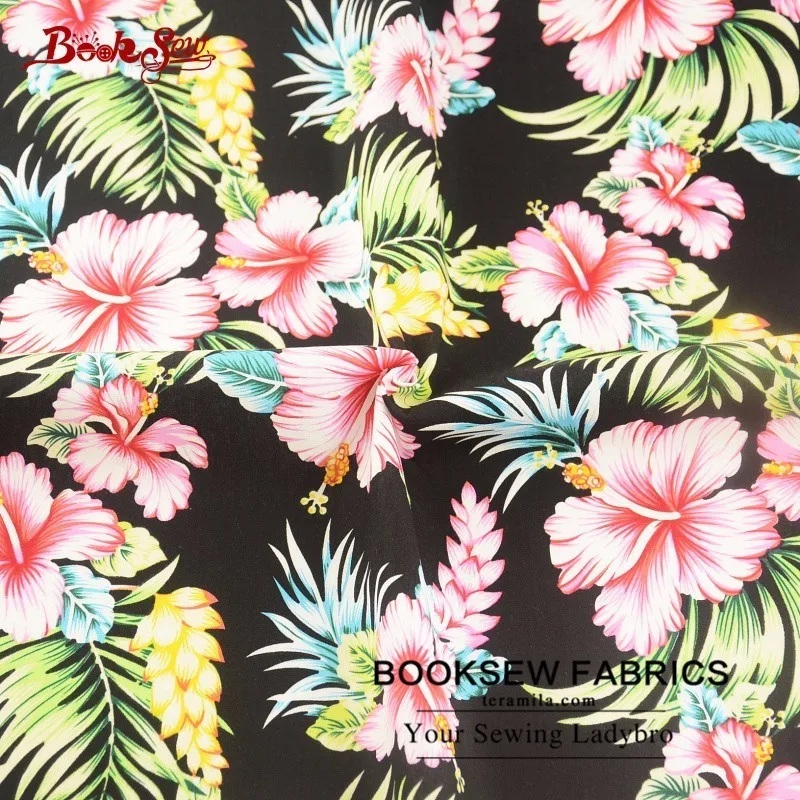 Booksew 100% Cotton Poplin Fabric Red Flower Design Home Textile High-Density Sewing For Dress Craft Shirt Scrapbooking Clothing | Дом и сад
