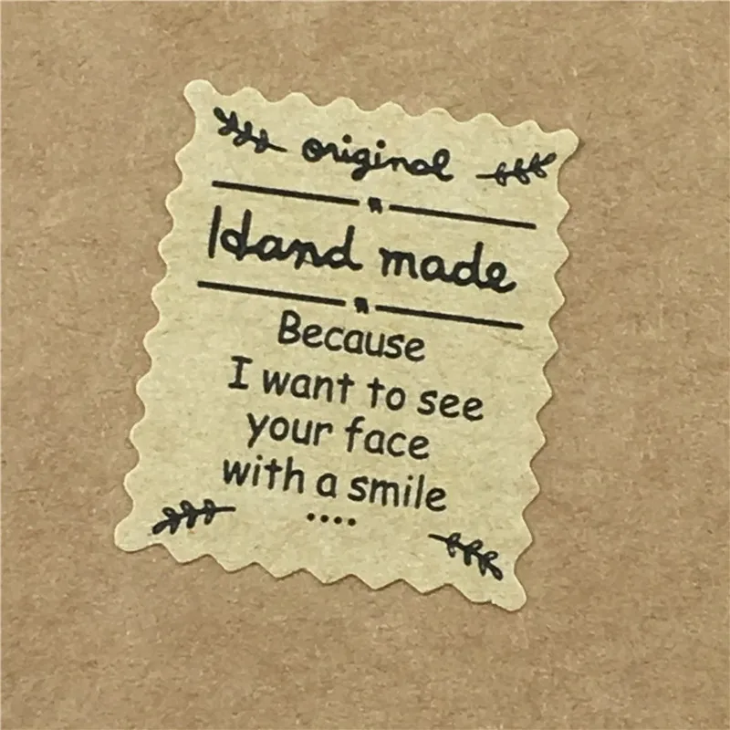 Оригинальный Коричневый штамп ручной работы 500 шт. наклейка конфеты выпечка