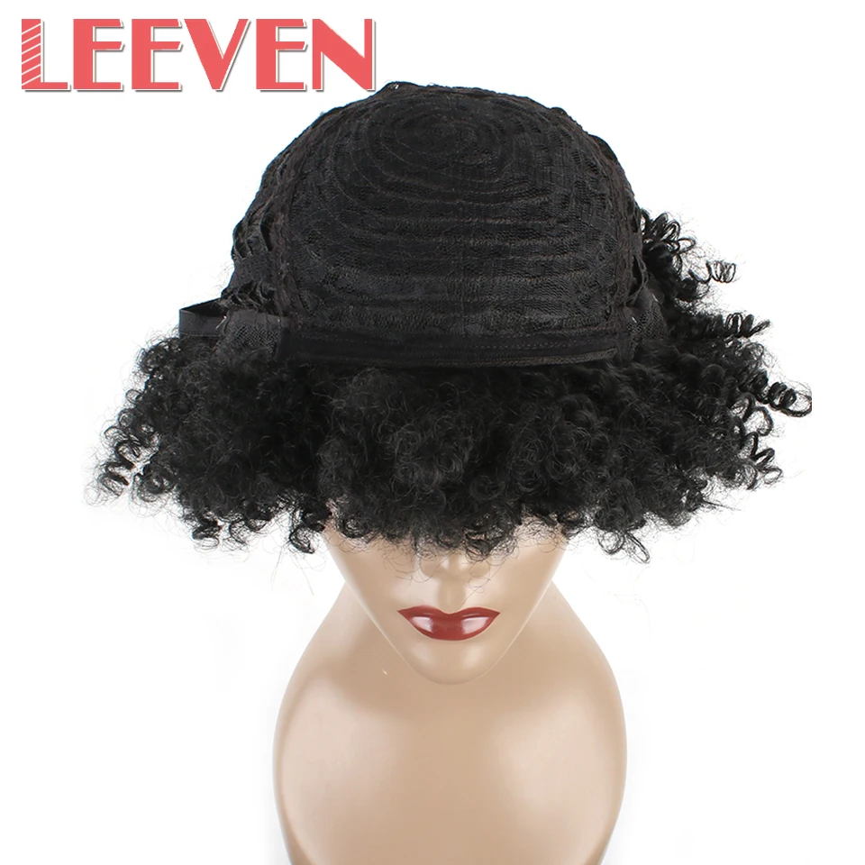Парики из искусственных волос Leeven 6 " черные с регулируемой низкой