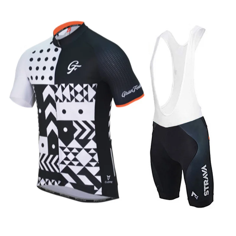 Черный Pro розовый Strava Велоспорт трикотажный комплект женская летняя Mtb велосипедная одежда Ropa спортивная одежда велосипед для велоспорта комплект одежды - Цвет: Черный