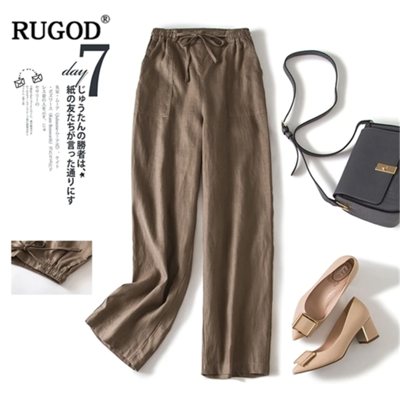 RUGOD/2019 Новое поступление Женские Простые Длинные прямые брюки мягкие свободные