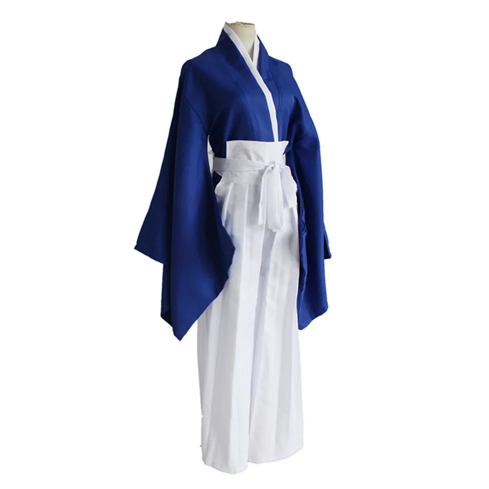 Новый аниме Rurouni Kenshin Himura Кимоно костюмы косплей синий полный набор Kendo Униформа