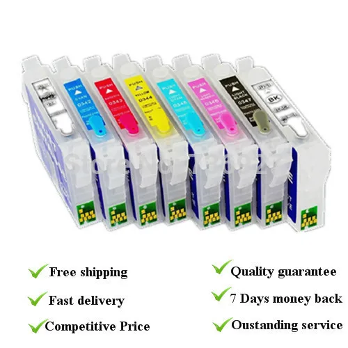 

Ink Cartrdge Refillable cartridge for EPSON STYLUS PHOTO 2100 photo 2200 T0341 T0348 cartridge with AUTO-RESET chips