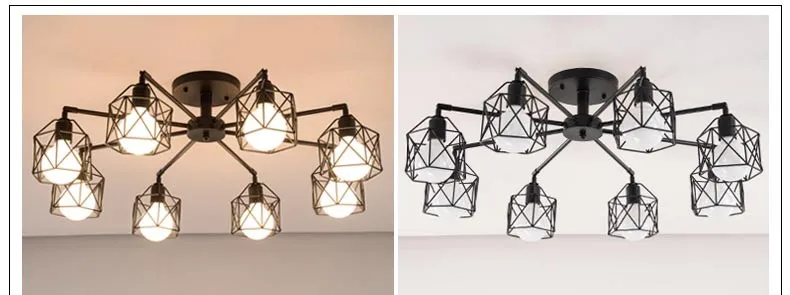 Современная ретро люстра для кухни спальни подвесная старинная железная в