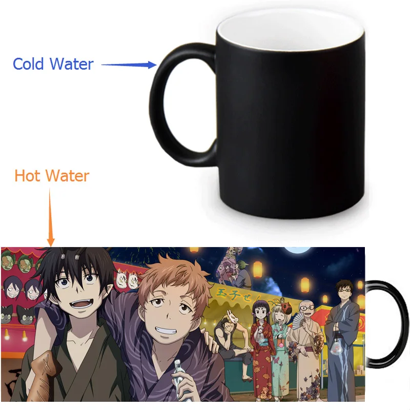 Кружки Ao no Exorcist кофейная кружка с тепловыделением для горячей воды меняющая цвет