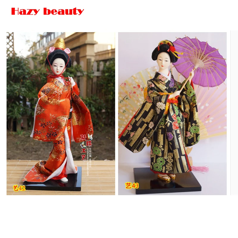 Японская кукла гейша миниатюрные статуэтки Смола статуэтка ручной работы