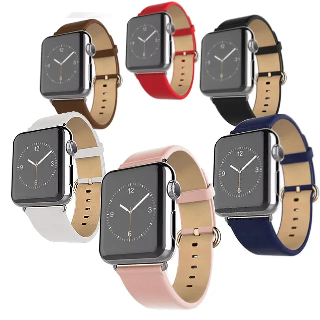 6 видов цветов роскошный ремешок для часов из натуральной кожи Apple Watch Sport iWatch 38