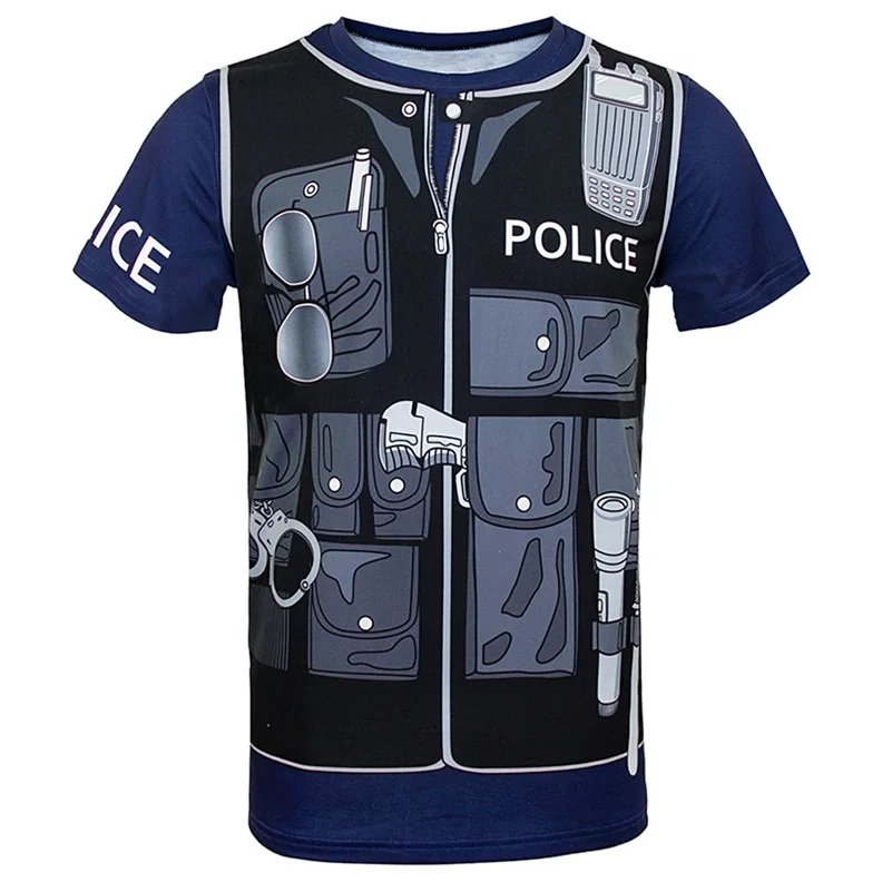 Navy blue Policemen Мужской костюм ковбоя, Забавные футболки, топ для взрослых мужчин, униформа полицейского пилота, смокинг, 3D футболка, вечерние, карнавальные, косплей, Хэллоуин, Рождество - Цвет: Navy blue Policemen