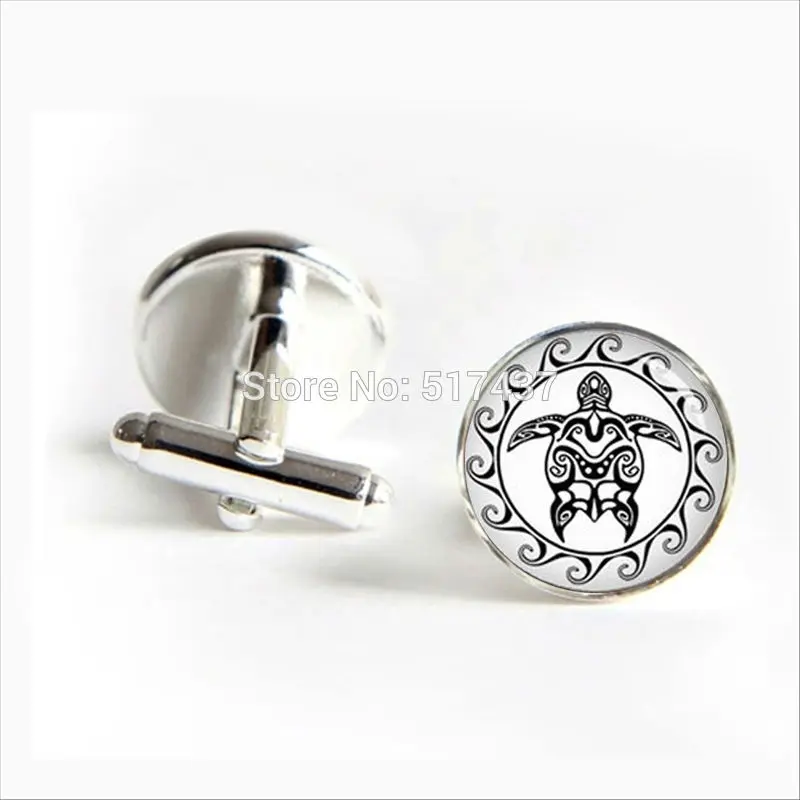 Морская черепаха запонки морская черепаха Cuff Links рубашка Запонки мужские круглые запонки