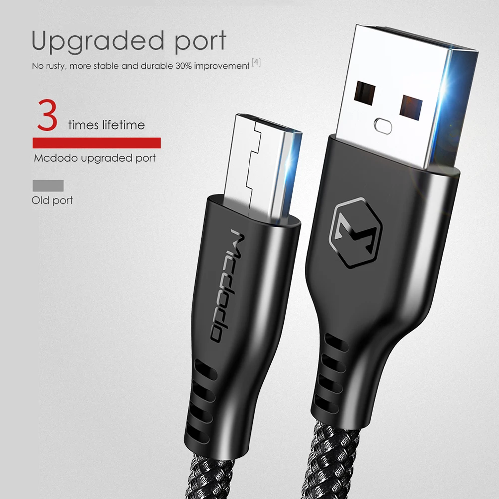 Mcdodo Micro USB кабель 2.4A Быстрая зарядка нейлоновый usb-кабель для передачи данных