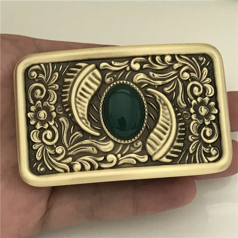 

Retail 2021 New High Quality 100% Solid Brass Cowboy Belt Buckle With Fashion Mens Womens Jeans Accessories For 4cm Width belt