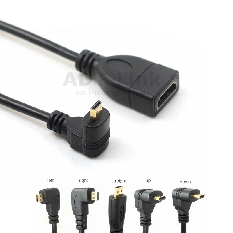 Микро совместимому с HDMI адаптер Папа мама кабель правой и левой под углом 90