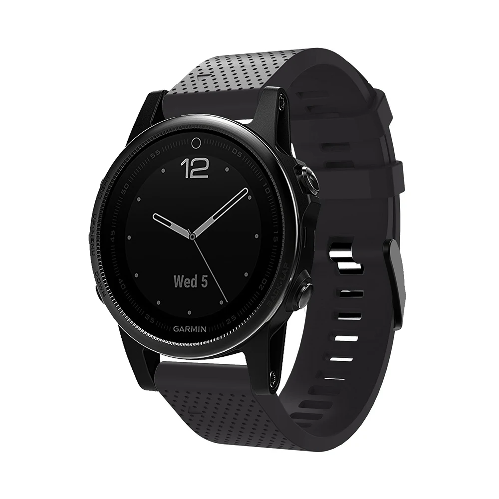 Ремешок для наручных часов Garmin Fenix 6S/5S/5S Plus 20 мм мягкий силиконовый ремешок