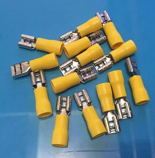100 шт. FDD5.5-250 FDD5-250 женский изолированный Электрический обжимной терминал для 4-6mm2