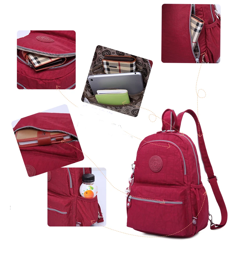 TEGAOTE маленький мини-рюкзак для девочек-подростков, Infantil, рюкзаки, Bolsas Mochila Feminina Escolar, Одноцветный нейлоновый женский рюкзак для путешествий