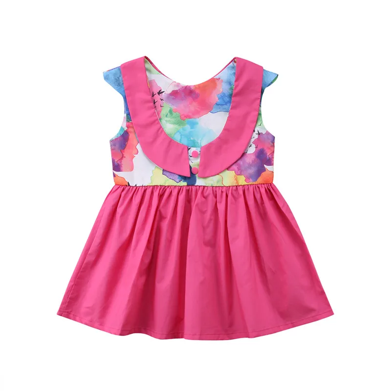 Милые детские вечерние платья принцессы с рисунком для маленьких девочек мини