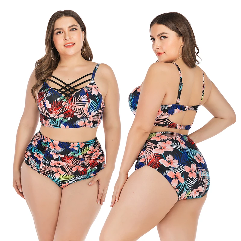 

Sexy Swimsuit Big Breast Push Up Women Bathing suit Backless High Waist Hollow Out Bikini Swimwear Beach Biquini Plus Size 4XL