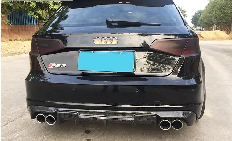 Jioyng углеродного волокна заднего бампера спойлер Диффузор Крышка для Audi A3 S3 RS3 S Line