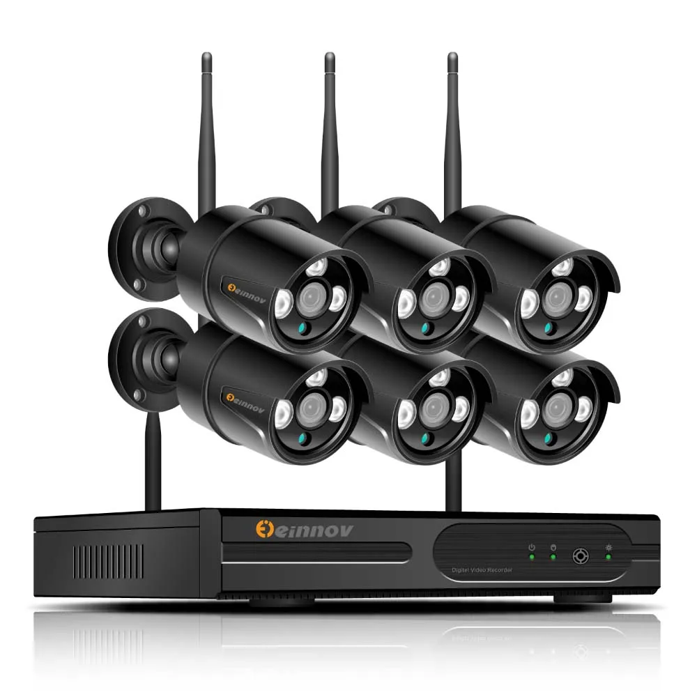 6PCS CCTV Camera Einnov 1080P камера безопасности, беспроводная система видеонаблюдения, Wifi, IP, видеонаблюдение, 8CH NVR kKit, уличная камера s Set H.265 HD IR - Цвет: 6PCS CCTV Camera