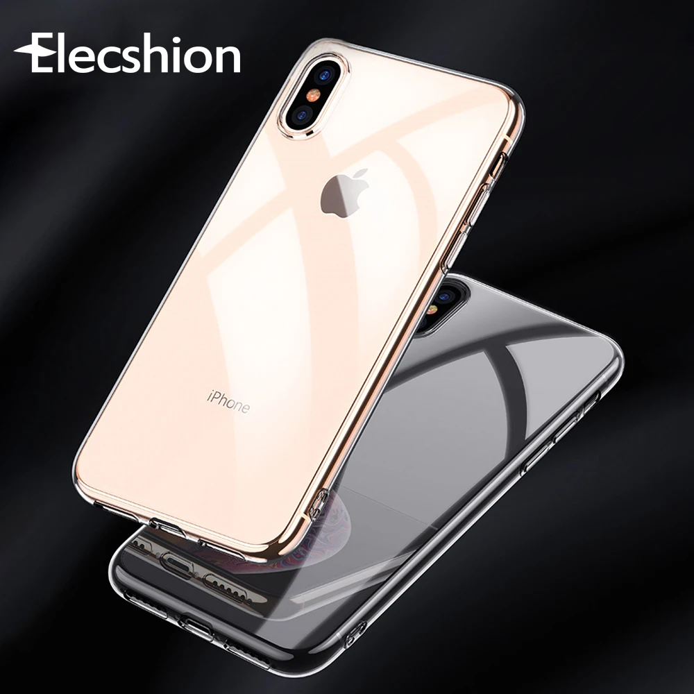 Мягкий Ультратонкий Прозрачный чехол для iPhone 7 8 Plus ударопрочный 6 X XS MAX XR