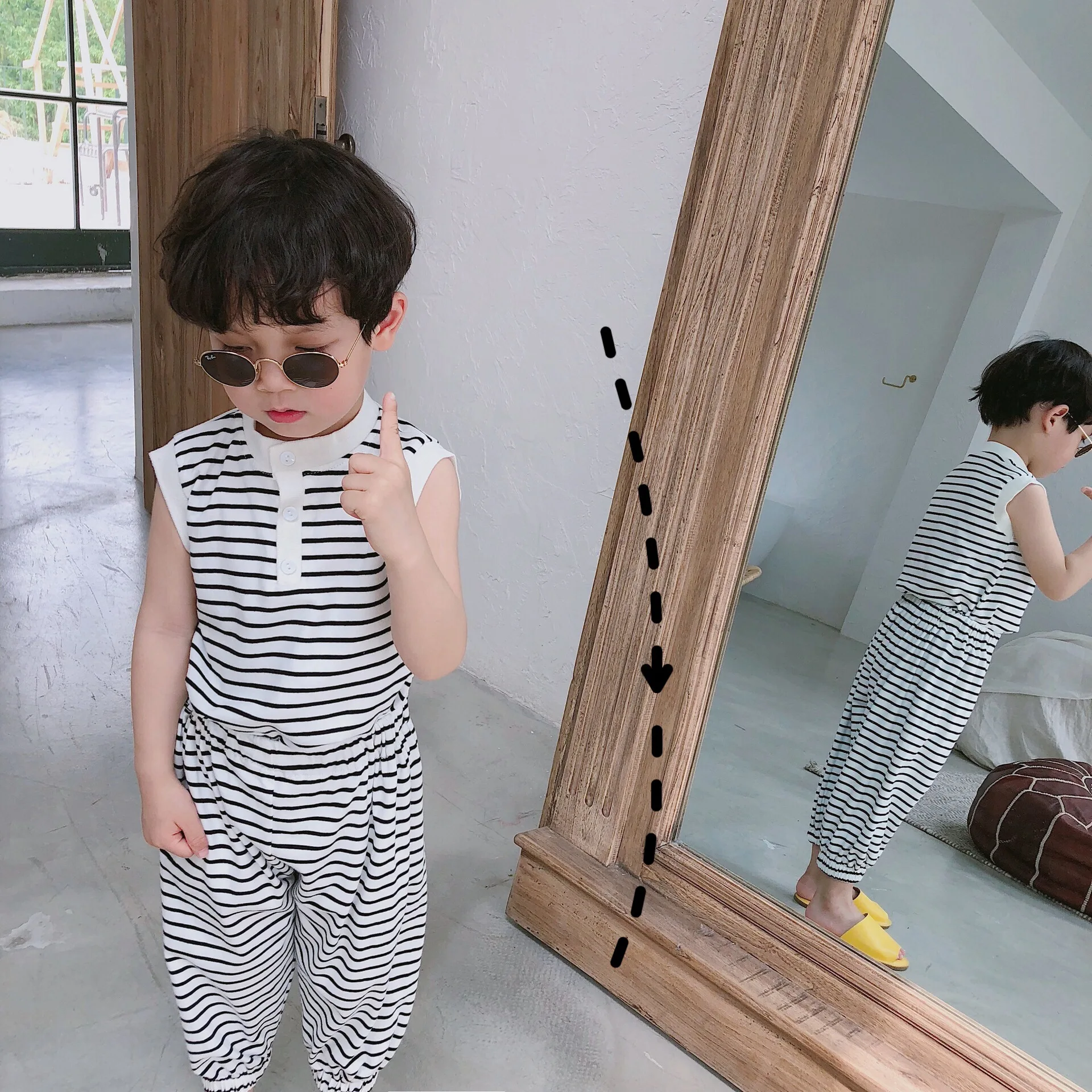 Летние Хлопковые вязаные повседневные комплекты одежды для маленьких мальчиков