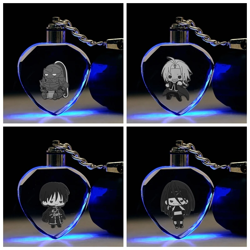 Цельнометаллический брелок в форме сердца алхимика из аниме светодиодный Ной