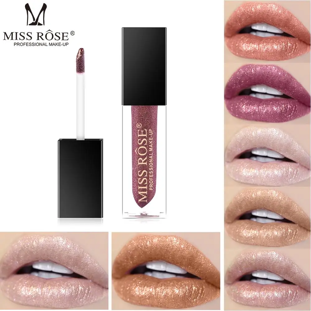 Miss rose Алмазный Блеск для губ Крем Золотой Серебряный тыквенный розовый пигмент