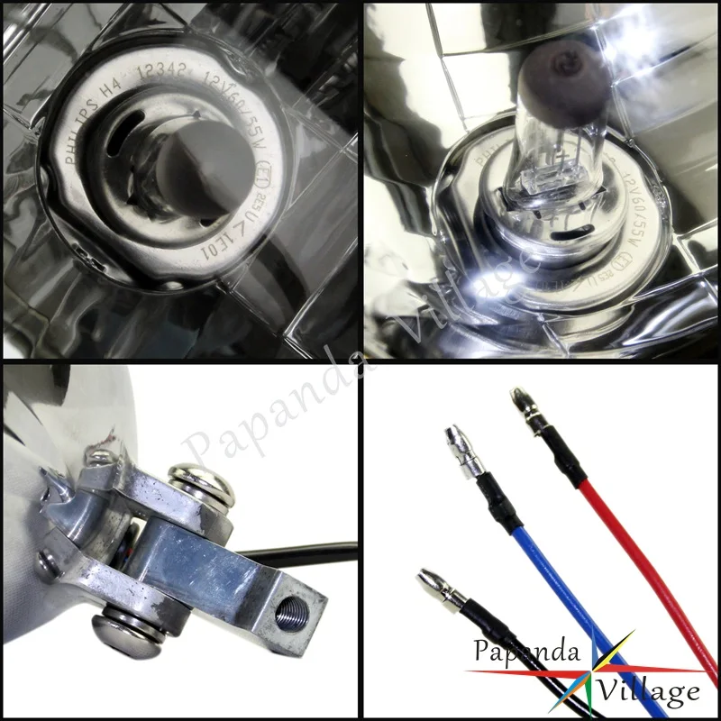 Лаковые латунные мотоциклы 5 75 &quotРетро переднее H4 12V 55W фары изготовленные на
