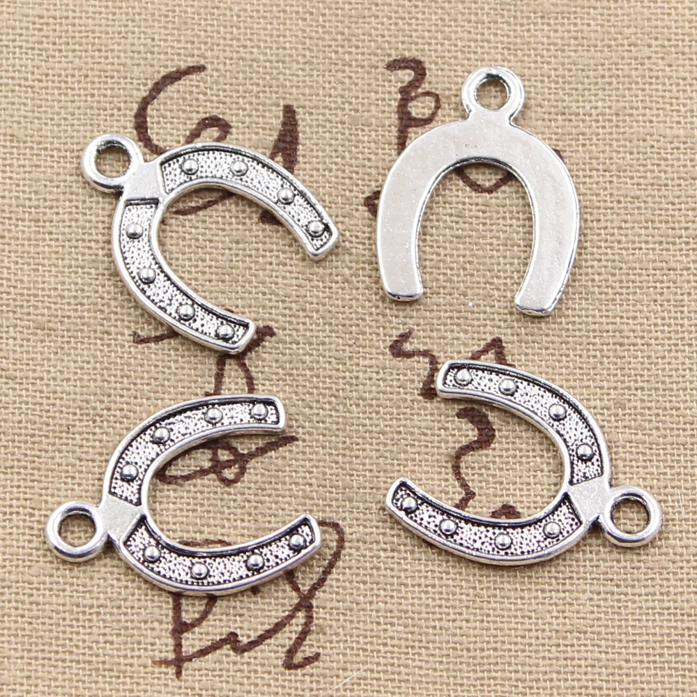 30 шт. Подвески Lucky Horseshoe 24x18 мм античные бронзовые Серебристые цветные Сделай Сам