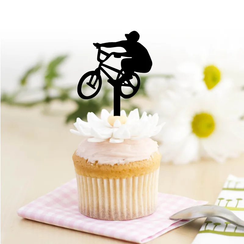 Топперы для кексов велосипедные акриловые топперы свадебного душа дня рождения