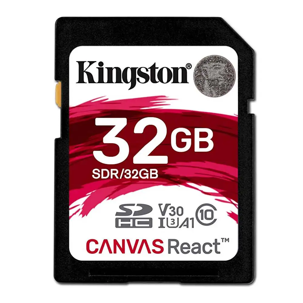 Kingston холст реагируют 32 Гб 64 Гб 128 ГБ 256 ГБ SDHC/SDXC класса 10 SD слот для карт памяти UHS-I 100 МБ/с. флэш-память высокой Скорость V30 SD карты