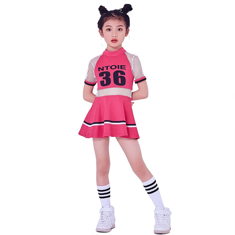 

Kids Dresses For Girls Children's Day White Cheerleading Dance Clothing Hip Hop Dance Girl Street Kids Dance Costume BL1754