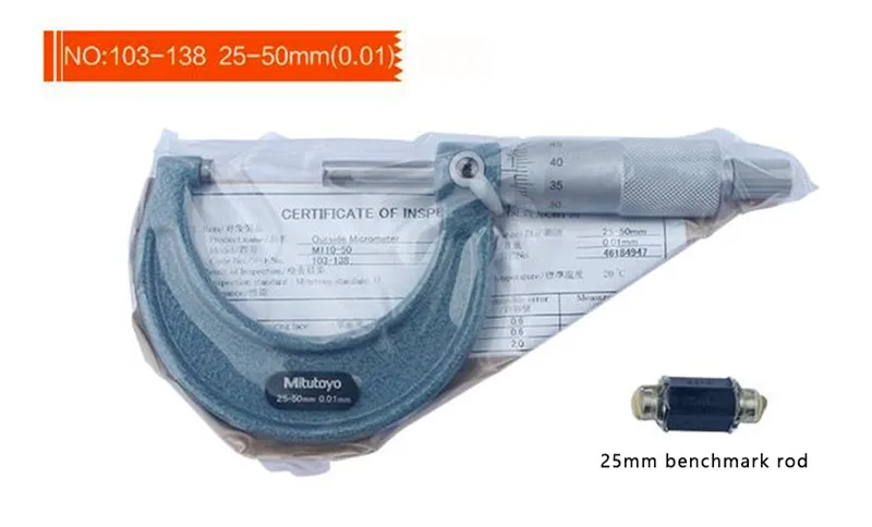 Mitutoyo наружный микрометр 103-137/138/139/140/129/130 датчик Штангенциркули 0-25-50-75-100mm Точность 0,01/0,001 мм измерительный инструмент