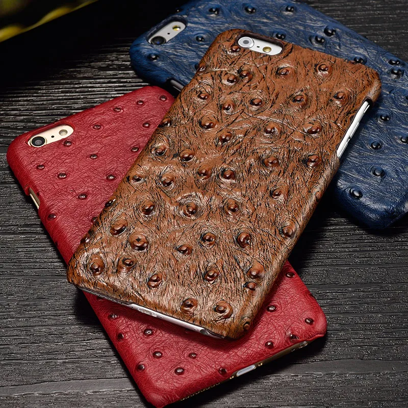 Wangcangli brand phone case new ostrich grain back cover for iphone cell X manual custom processing | Мобильные телефоны и