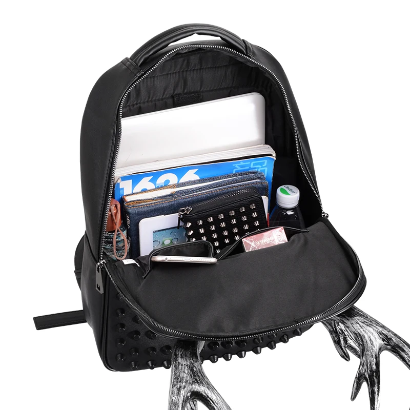 Модные мужские рюкзаки с 3D принтом головы оленя вместительный мужской кожаный