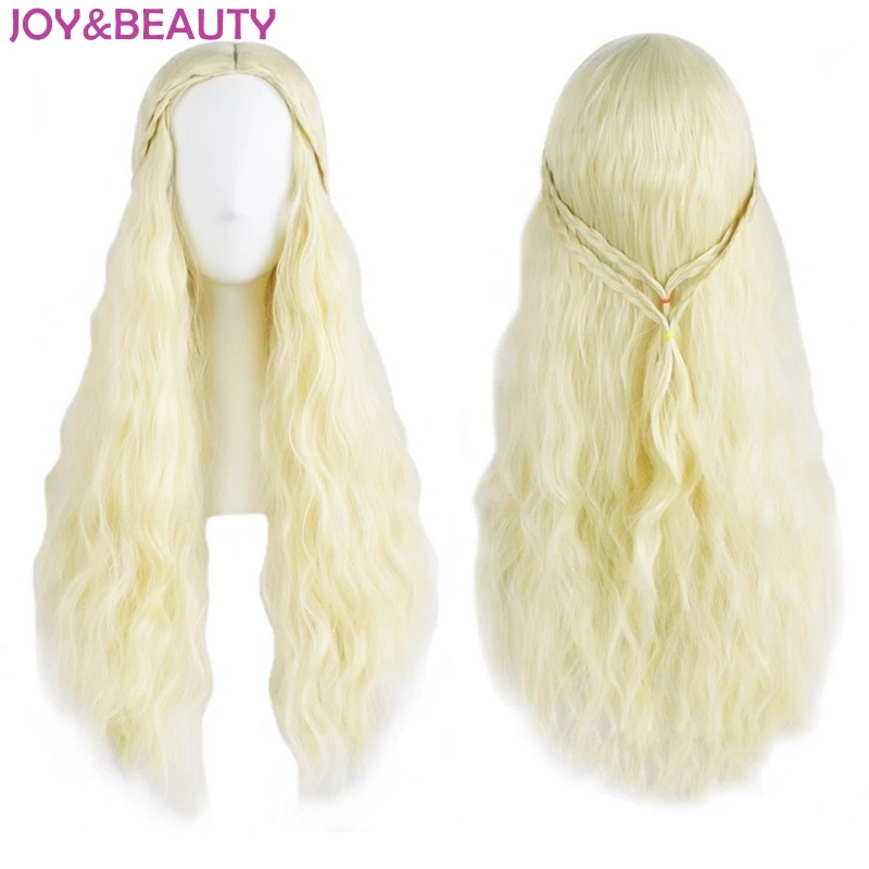 

JOY&BEAUTY Daenerys Targaryen Wig Dragon Princess Game Of Thrones Braiding Long Curly Synthetic Hair High Temperature Fiber Wig