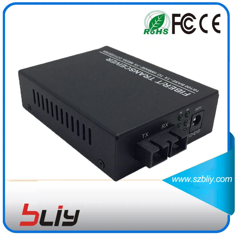 4 порта rj45 волоконно оптический коммутатор ethernet 100 Мбит/с 1 двойной порт для