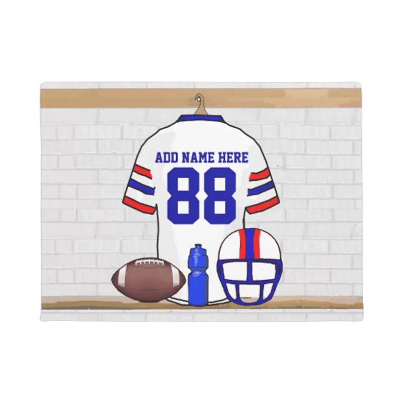 Забавные Персонализированные белый красные синие Коврик для прихожей Football