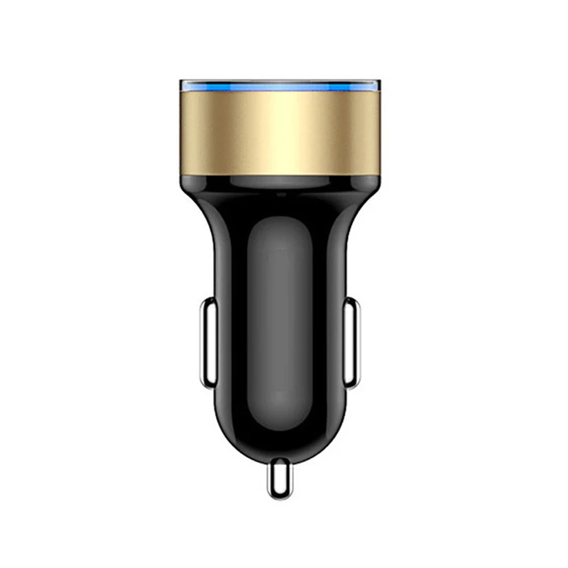 Быстрая зарядка с двумя портами 5 в 3.1A USB Автомобильное зарядное устройство для сигарет Быстрая зарядка цифровой светодиодный вольтметр для смартфона - Тип штекера: Gold