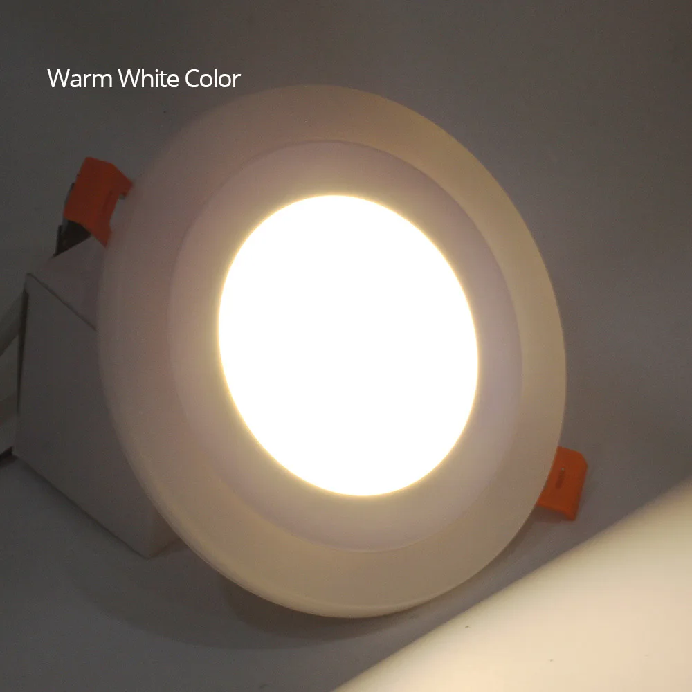 Warm white Панель Led RGB с регулируемой яркостью ультра тонкий Встраиваемый светодиодный алюминиевый круглый светодиодный панельный светильник 3 Вт 6 Вт 12 Вт 18 Вт 220 В 110 В для внутренняя потолочная панель - Испускаемый цвет: Warm white