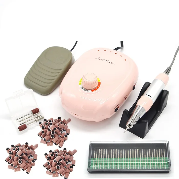 Pink 303-30-150 35000 об/мин, 20 Вт, дрель для ногтей, маникюрные, белые, педикюрные инструменты, оборудование для нейл-арта, электрическая ручка в форме дрели, белый набор, набор - Цвет: Pink 303-30-150