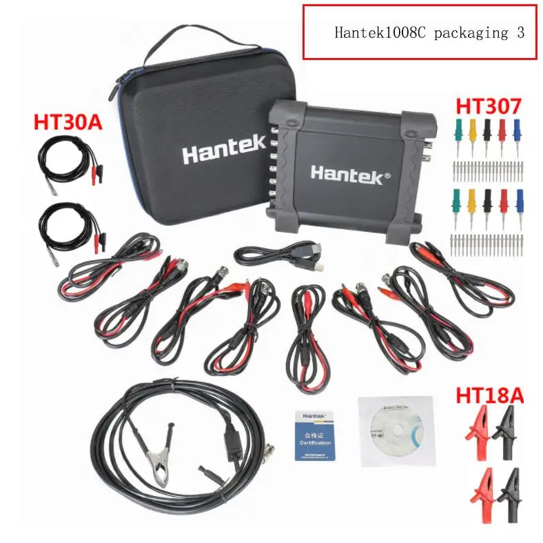 1008C Packaging 3 Hantek 1008C 8CH 12 бит PC USB Автоматический прицел/DAQ/8CH Программируемый генератор osciloscopio Hantek1008 для автомобиля диагностический инструмент - Цвет: 1008C Packaging 3