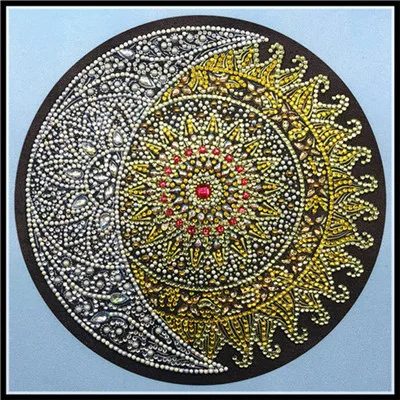 Белый Special Shape Diamond Painting Mandala Flower Modern Pattern DIY 5D Part Drill Cross Stitch Kit Crystal Art - Цвет: Белый