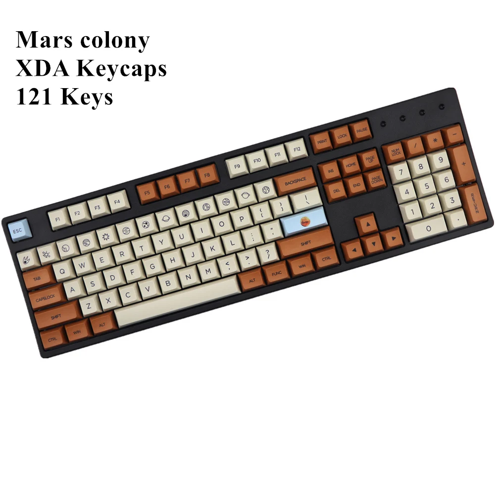 Марс колония профиль XDA keycap 121 ключей сублимируемый краситель для MX Переключатель