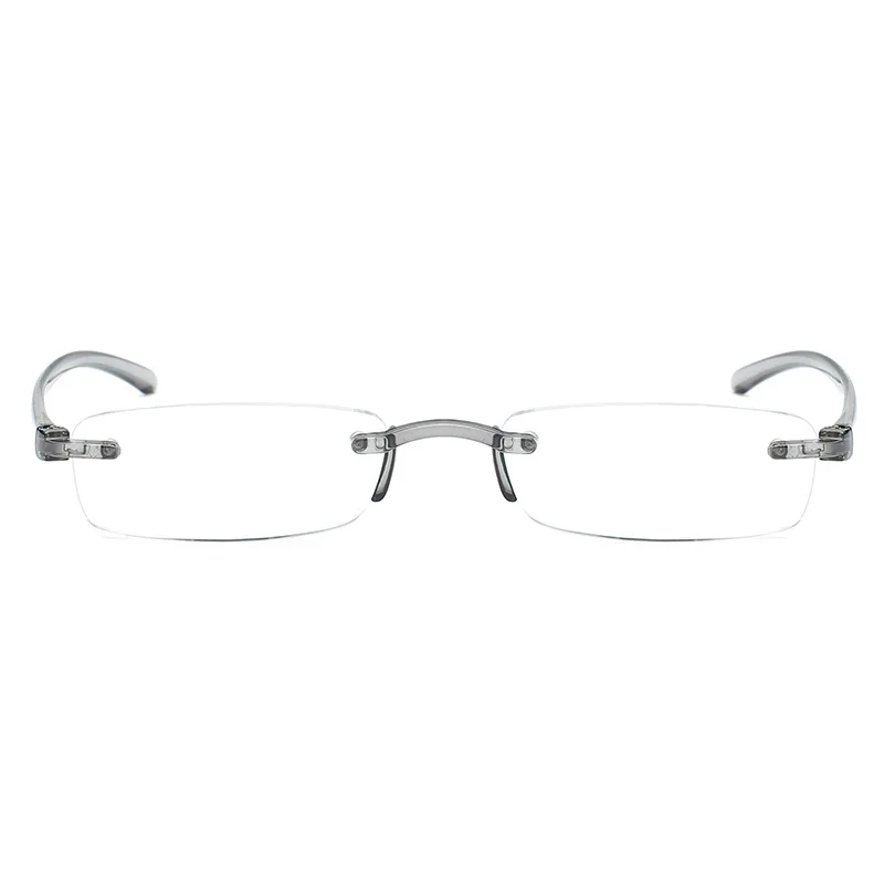Gray TR90 ультралегкие мужские очки для чтения, 1 без оправы, прозрачные линзы для женщин, гибкий компьютерный считыватель+ 1,0+ 1,5+ 2,0+ 2,5+ 3,0+ 3,5+ 4,0 - Цвет оправы: Gray