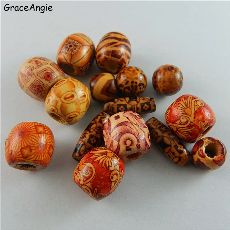GraceAngie 20pcs Chinese Style Wooden Necklace Pendant Bracelet Charms Mixed Model Buddhism Beads Handmade Crafts|bracelet craft|beads craftbeads