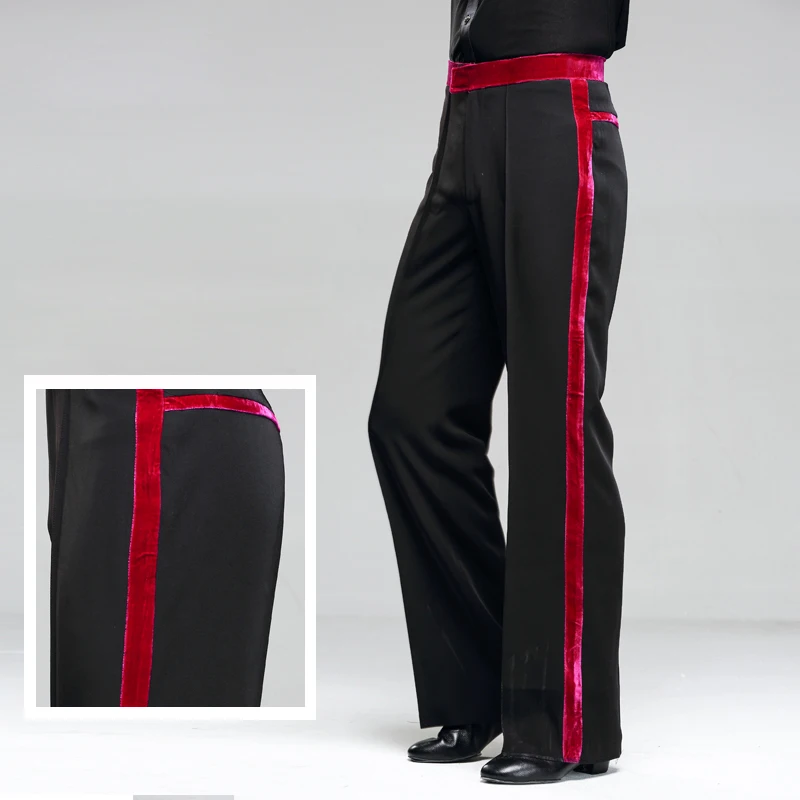 

2019 High Quality Stripe Ballroom Latin Dance Pants For Mens Cha Cah Rumba Waltz Tango Competition Dancing Long Trousers DWY1110