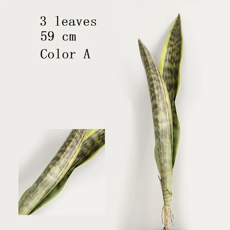 3 шт./лот искусственные растения Sansevieria ветка для бонсай украшения поддельные пластиковые Тигр Пиран листья растения для дома и сада декор - Цвет: 59CM color A