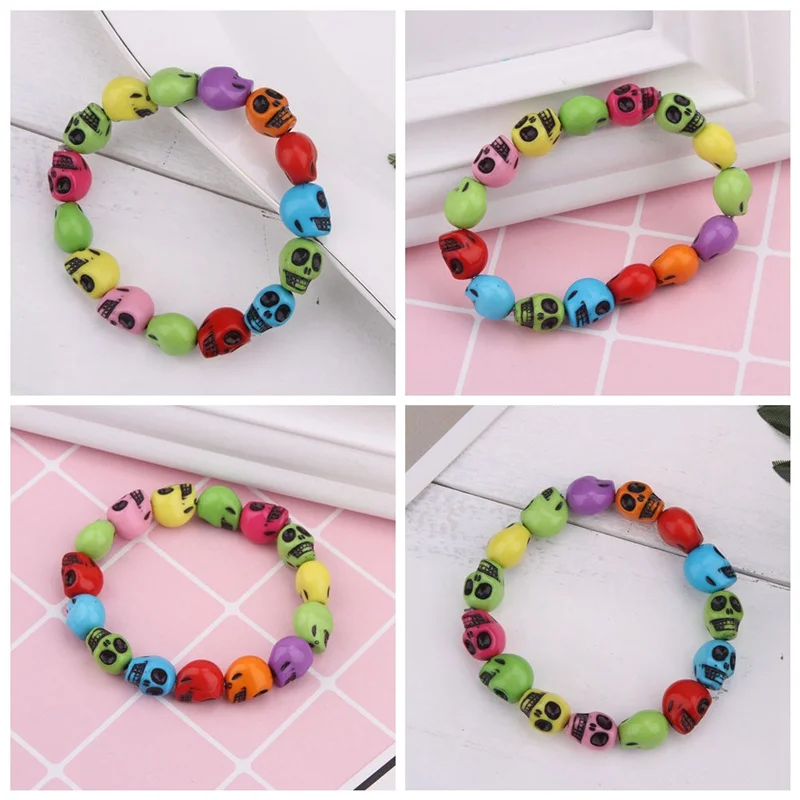 2018 новый череп голова браслет Мужчины jewelry чешские Эластичность Браслеты для